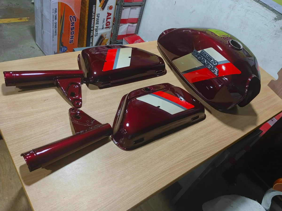 Petrol Tank Kit Hero Honda Ss Wine Red Full Kit 2
