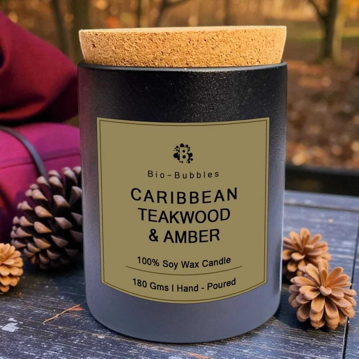 CARIBBEAN TEAKWOOD & AMBER SOY WAX JAR CANDLE