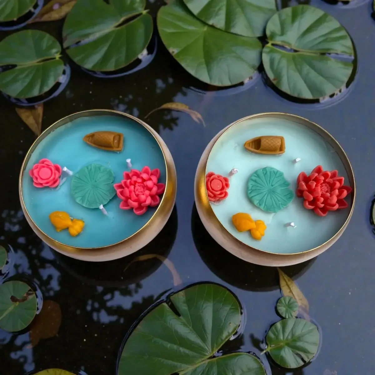 ROUND URLI LOTUS POND CANDLE 3