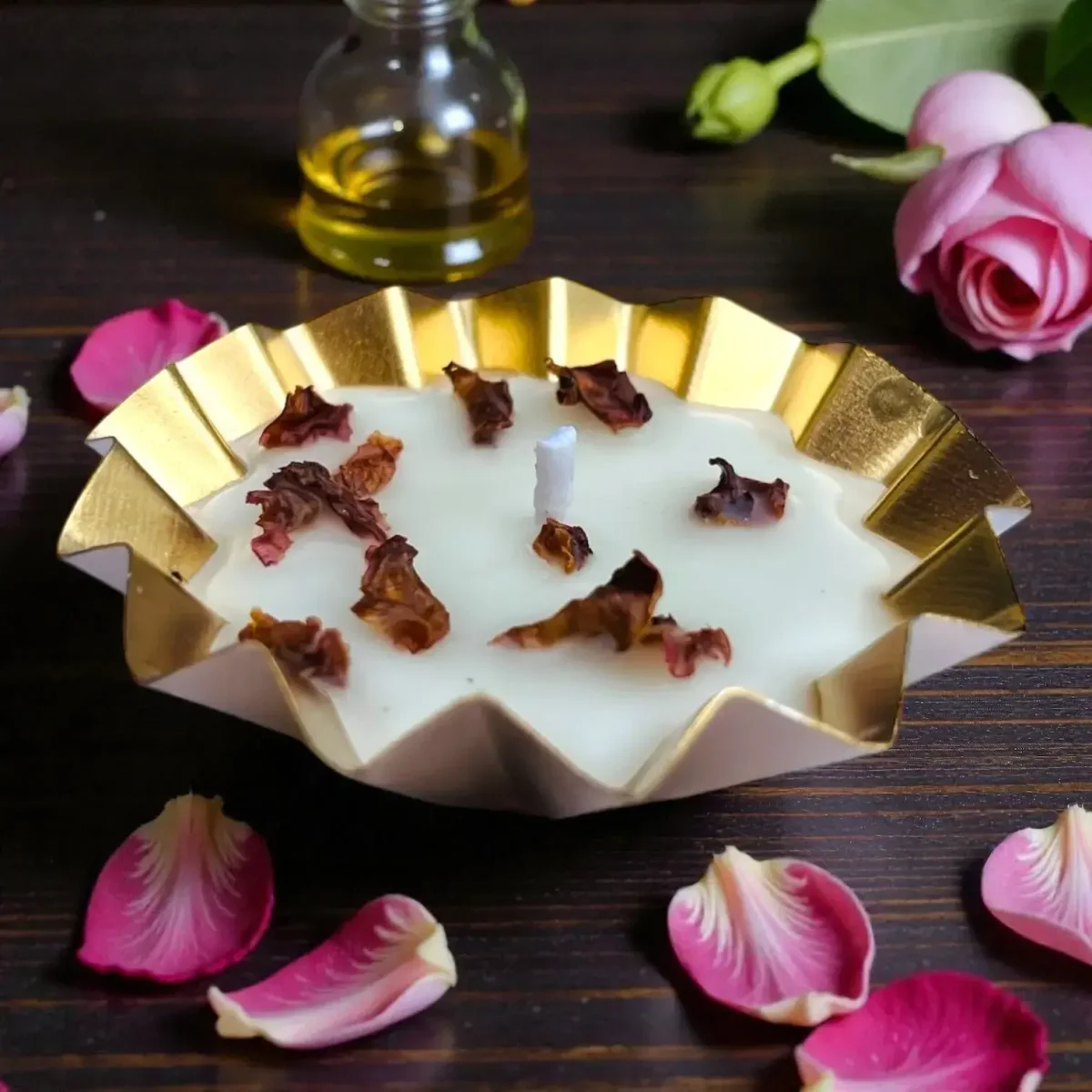 DIYA URLI ROSE CANDLE
