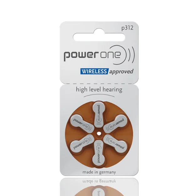 PowerOne Hearing Aid Battery Size 312 MF (Pack of 6)
