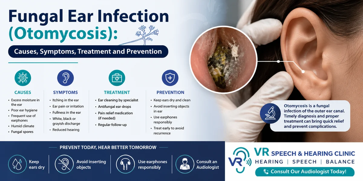 Fungal Ear Infection (Otomycosis): Causes, Symptoms, Treatment & Prevention