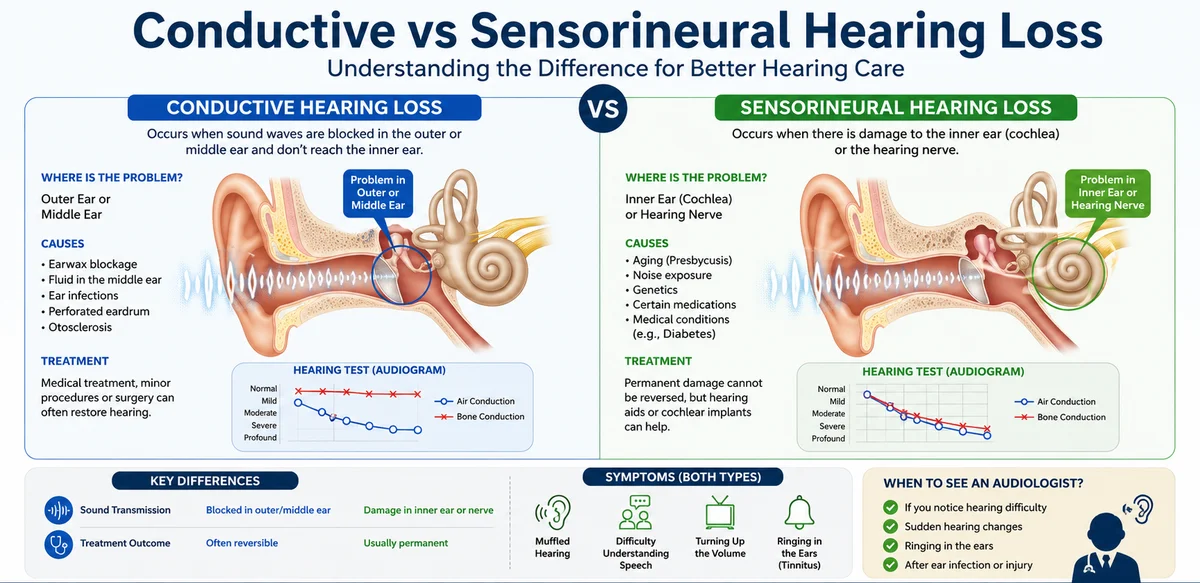 Conductive vs Sensorineural Hearing Loss: Key Differences Explained