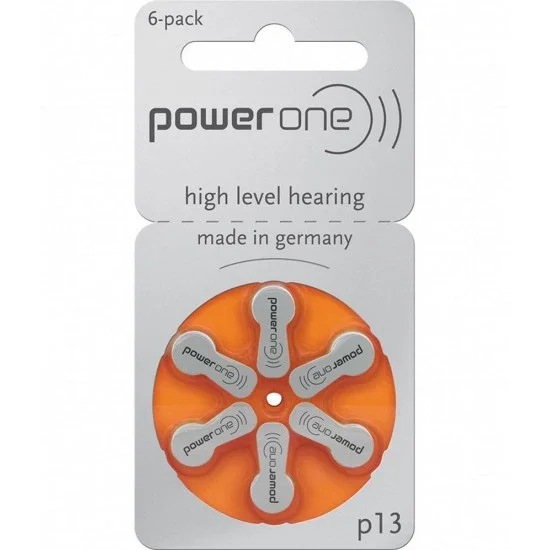 PowerOne Hearing Aid Battery Size 13 MF (Pack of 6)